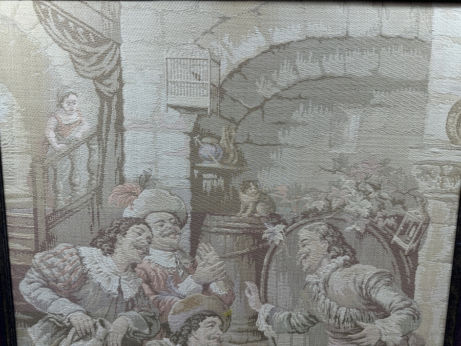 Framed French Tapestry Titled 'La Bonne Chanson' Framed 29 X 41 [Photo 4]