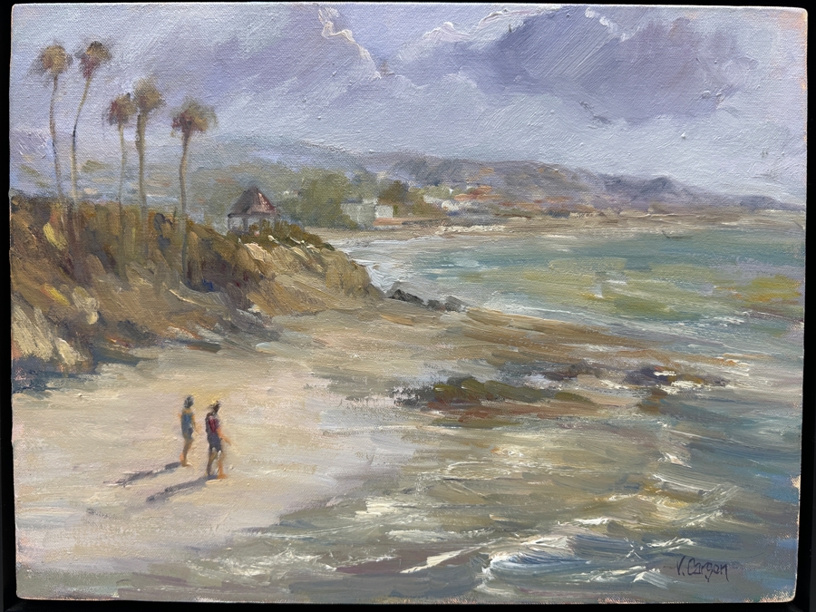 Val Carson Original Laguna Coast Plein Air Seascape Oil Painting On Canvas 16 X 12 Framed 17.5 X 13.5 [Photo 3]