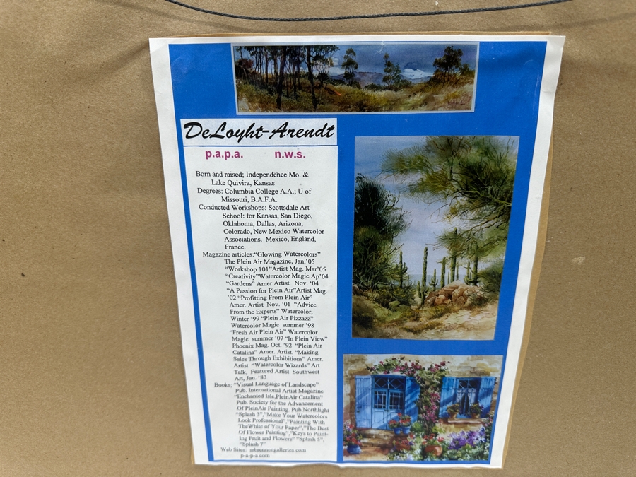 Mary DeLoyht-Arendt (B. 1927-2020) Original Watercolor Painting On Paper Of Crystal Cove In Newport Beach 19 X 15.5 Framed 31 X 27.5 [Photo 14]