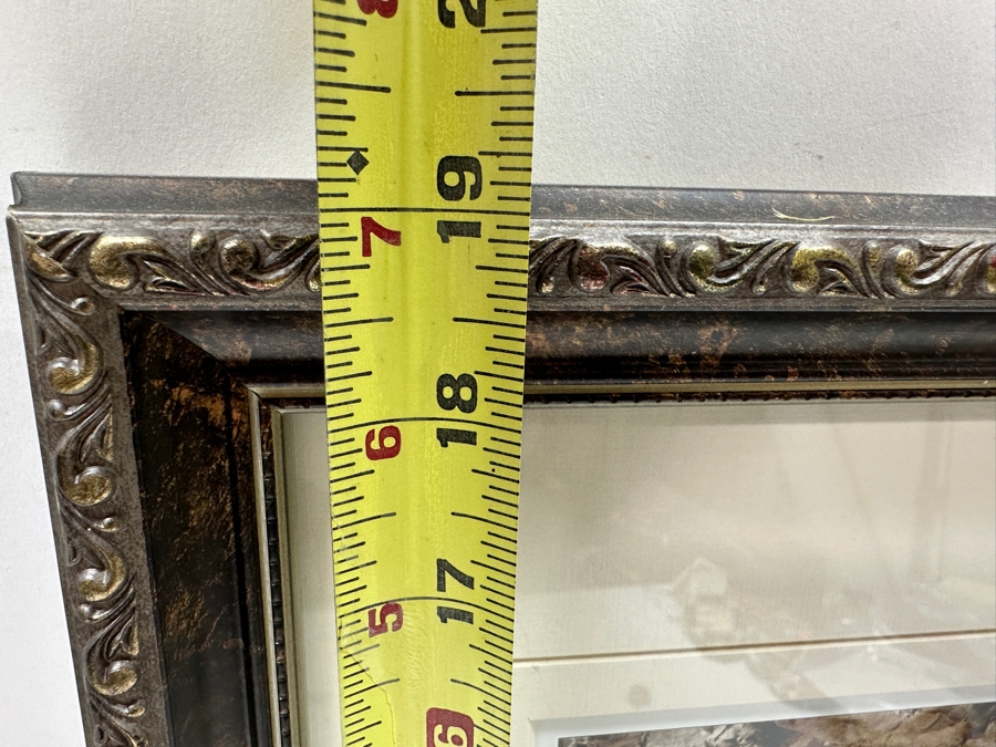 Martin Roberts Pair Of Original Painted Prints Created From B&W Photographs Titled 'French Farmhouse' & 'Provence Fountain' 7.5 X 11 Framed 13 X 19 Signed Lower Right [Photo 13]