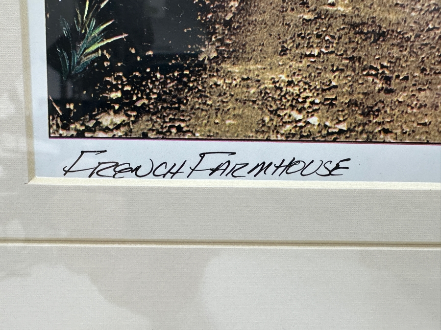 Martin Roberts Pair Of Original Painted Prints Created From B&W Photographs Titled 'French Farmhouse' & 'Provence Fountain' 7.5 X 11 Framed 13 X 19 Signed Lower Right [Photo 5]