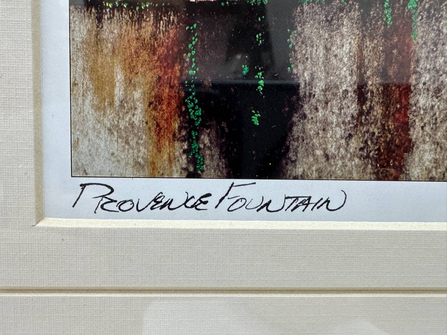 Martin Roberts Pair Of Original Painted Prints Created From B&W Photographs Titled 'French Farmhouse' & 'Provence Fountain' 7.5 X 11 Framed 13 X 19 Signed Lower Right [Photo 7]