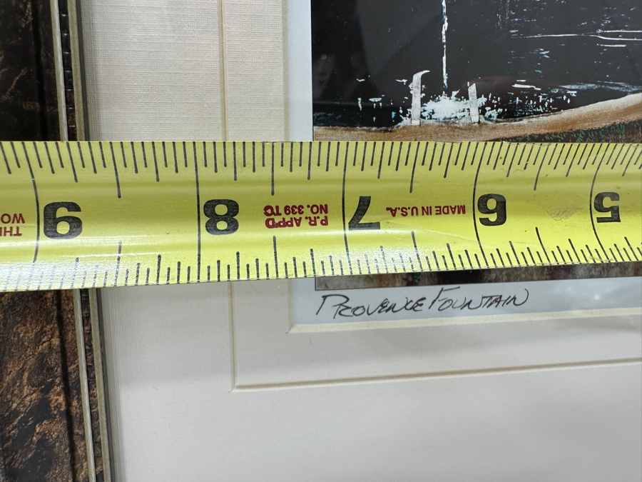 Martin Roberts Pair Of Original Painted Prints Created From B&W Photographs Titled 'French Farmhouse' & 'Provence Fountain' 7.5 X 11 Framed 13 X 19 Signed Lower Right [Photo 10]