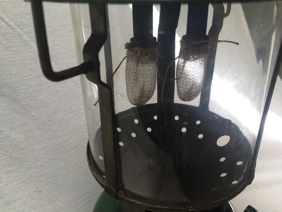 Vintage Green Coleman Pyrex Etched Glass Lantern [Photo 7]