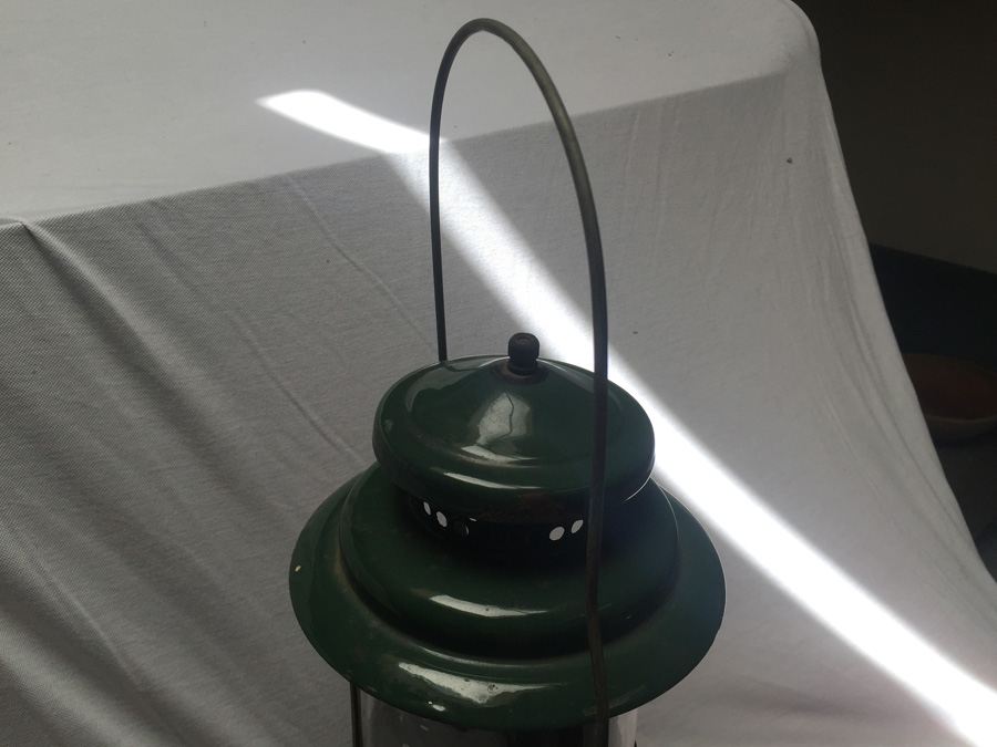 Vintage Green Coleman Pyrex Etched Glass Lantern [Photo 4]