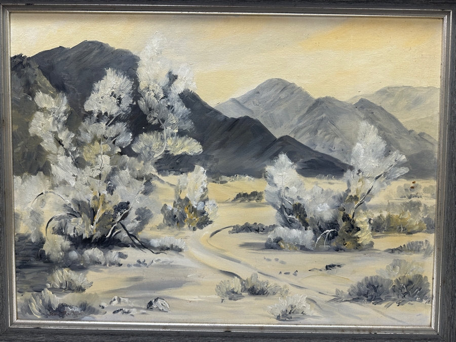 Jean V Martin (1906-1986, San Diego) Original Desert Landscape Painting Signed Lower Left [Photo 3]