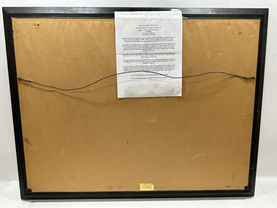 Jean V Martin (1906-1986, San Diego) Original Desert Landscape Painting Signed Lower Left [Photo 9]