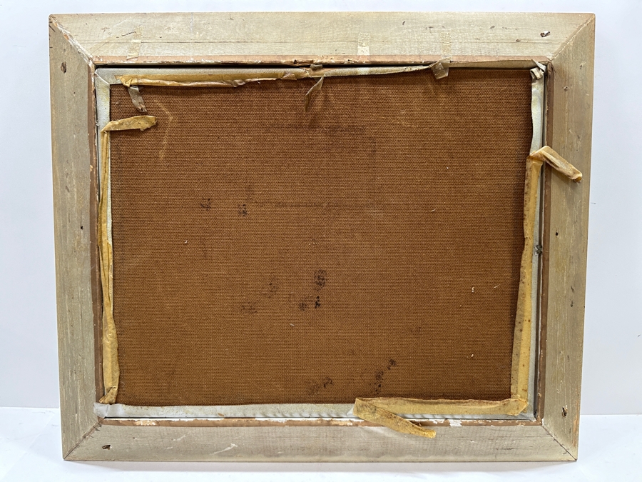 Original French Impressionist Style Painting Of Sailboats On Canvas Signed Lower Right Artist Signature Illegible E. Bu?rkle 20 X 16 Framed 26 X 22 [Photo 8]