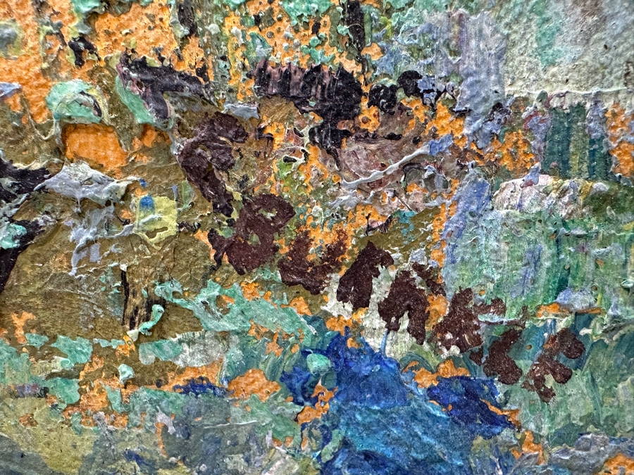 Original French Impressionist Style Painting Of Sailboats On Canvas Signed Lower Right Artist Signature Illegible E. Bu?rkle 20 X 16 Framed 26 X 22 [Photo 7]