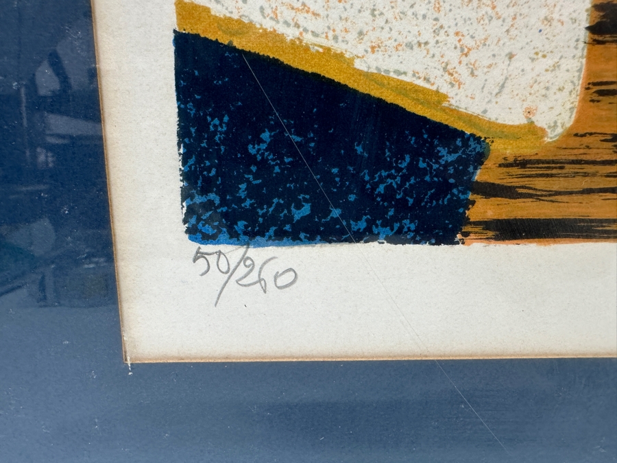 Yves Ganne (B. 1931, French) Hand Signed Lithograph Titled 'Flowers And Fruit In Front Of The Window' Numbered 50 Of 260 16 X 22 Framed 21 X 27.5 [Photo 5]