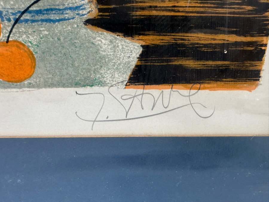 Yves Ganne (B. 1931, French) Hand Signed Lithograph Titled 'Flowers And Fruit In Front Of The Window' Numbered 50 Of 260 16 X 22 Framed 21 X 27.5 [Photo 4]