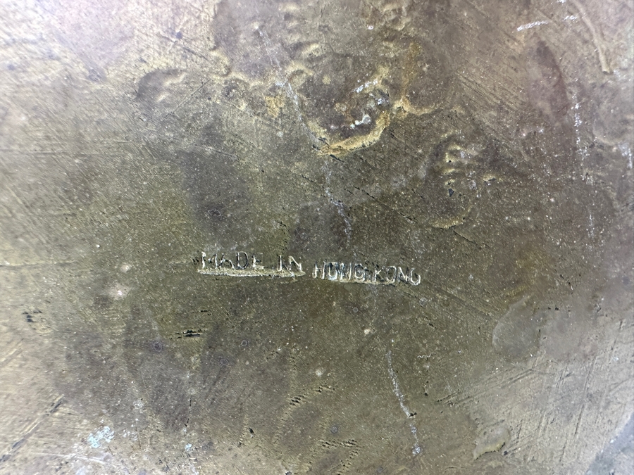 Vintage Hand Etched Brass 30' Round Tray Wall Hanging Made In Hong Kong Weighs 6.8lbs [Photo 7]