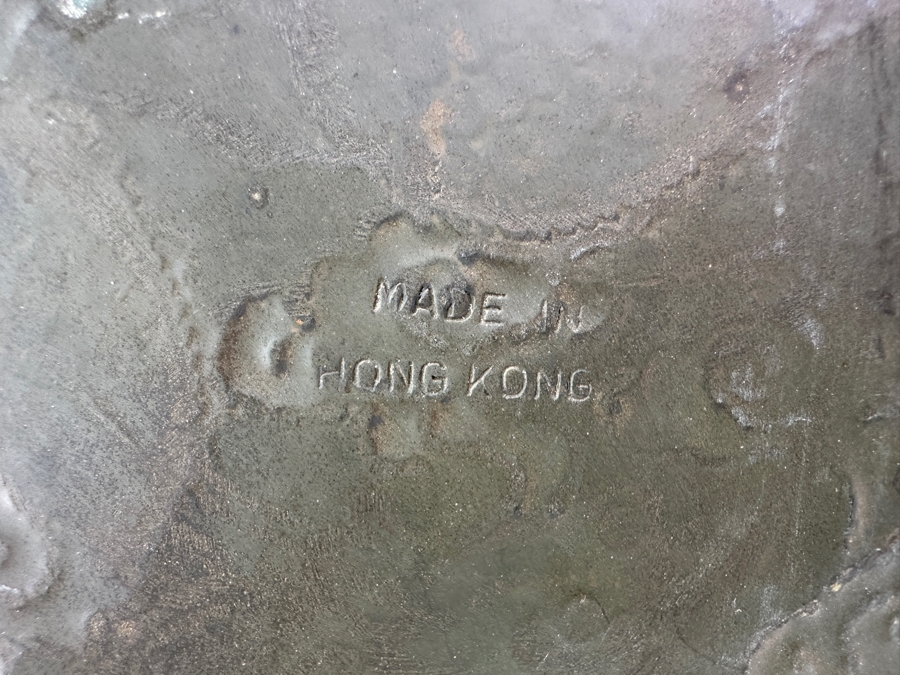 Vintage Hand Etched Brass 32' Round Tray Wall Hanging Made In Hong Kong Weighs 8.6lbs [Photo 6]