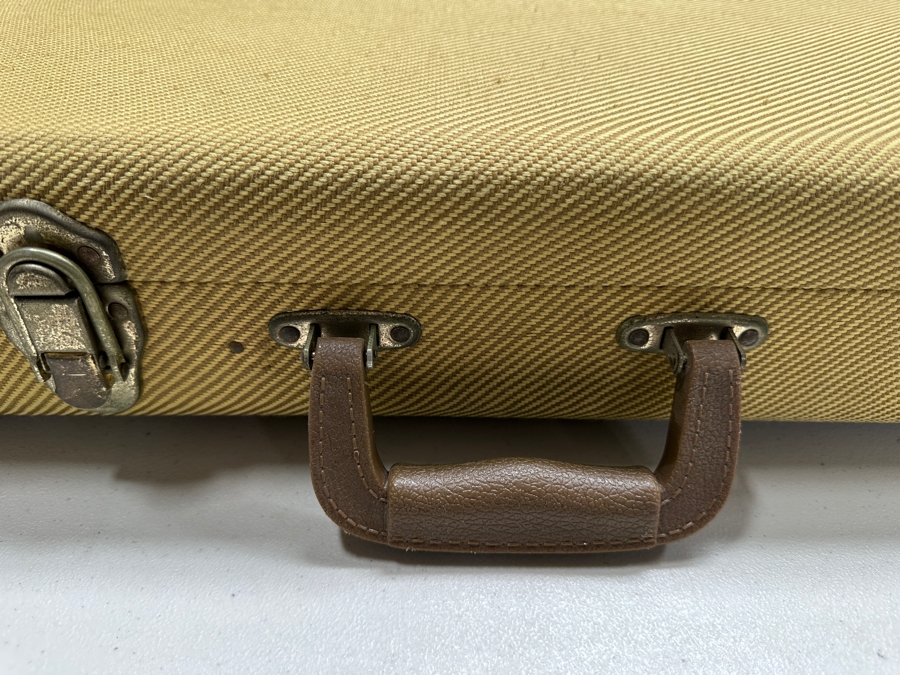 Vintage 1979 Fender Antigua Stratocaster Solid Body Electric Guitar Made In Fullerton, California Factory USA Serial Number S956730 With Fender Tweed Hard Case (Case Has Damaged Latch And Lock) 38.5'L Estimate $3,000-$4,000 [Photo 19]