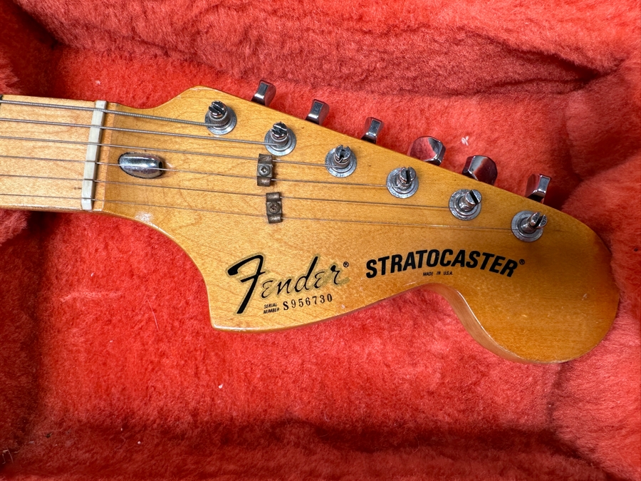 Vintage 1979 Fender Antigua Stratocaster Solid Body Electric Guitar Made In Fullerton, California Factory USA Serial Number S956730 With Fender Tweed Hard Case (Case Has Damaged Latch And Lock) 38.5'L Estimate $3,000-$4,000 [Photo 6]