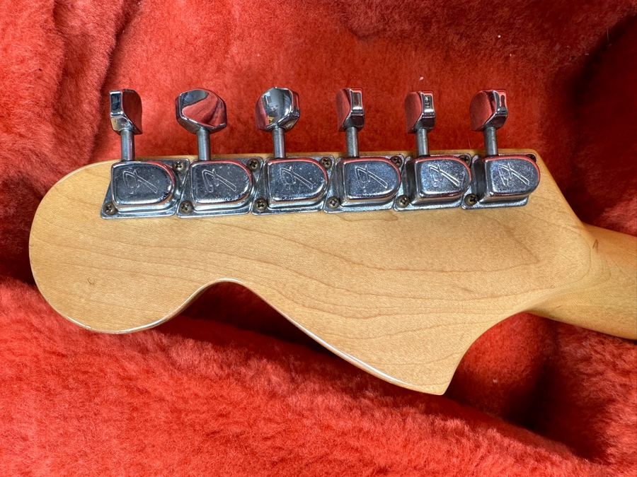 Vintage 1979 Fender Antigua Stratocaster Solid Body Electric Guitar Made In Fullerton, California Factory USA Serial Number S956730 With Fender Tweed Hard Case (Case Has Damaged Latch And Lock) 38.5'L Estimate $3,000-$4,000 [Photo 12]