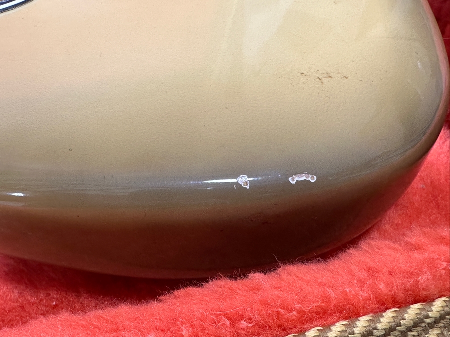 Vintage 1979 Fender Antigua Stratocaster Solid Body Electric Guitar Made In Fullerton, California Factory USA Serial Number S956730 With Fender Tweed Hard Case (Case Has Damaged Latch And Lock) 38.5'L Estimate $3,000-$4,000 [Photo 10]