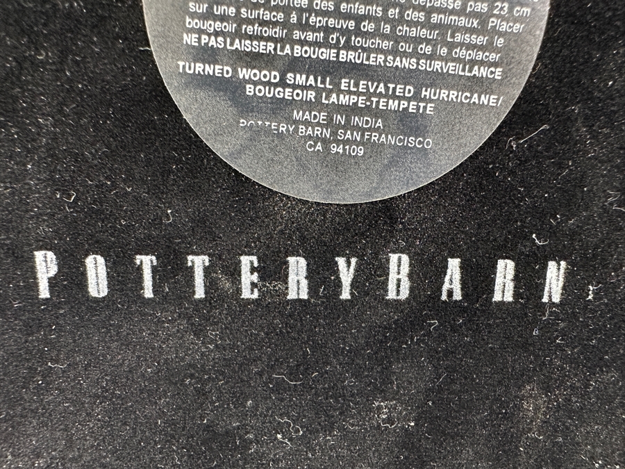 Pair Of Large Pottery Barn Candle Holders With Glass Hurricans And Shell Wreath Base 13H [Photo 9]