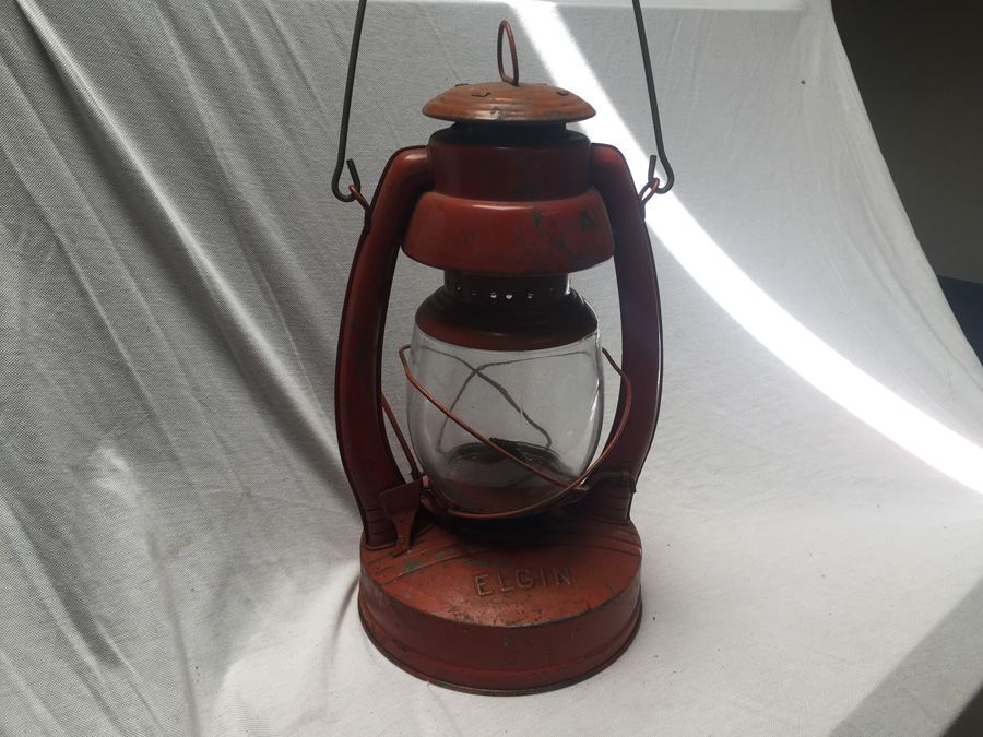 Vintage Elgin Orange Lantern