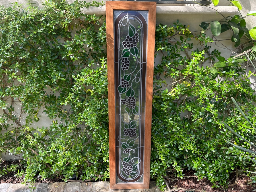 Just Added - Stained Glass Grape Motif Panel 13.25'W x 58'H [Photo 2]