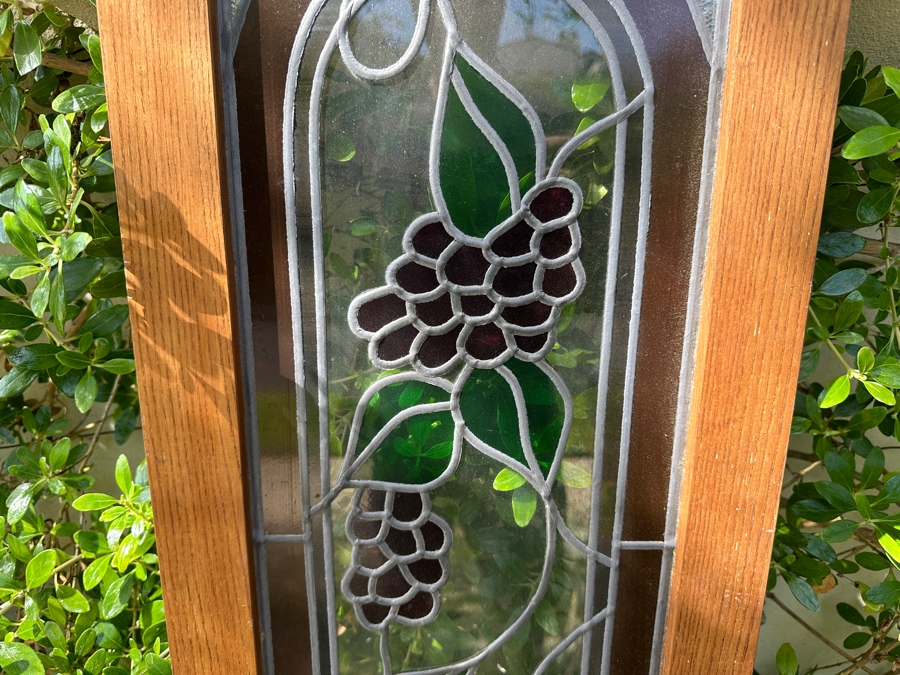Just Added - Stained Glass Grape Motif Panel 13.25'W x 58'H [Photo 3]