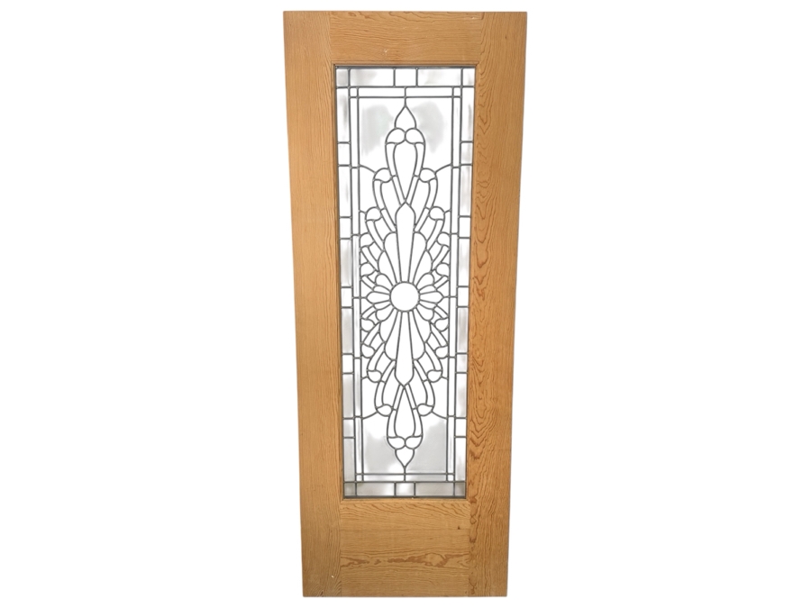 Just Added - Wood Door with Decorative Leaded Glass Lite 30'W x 80'H 
