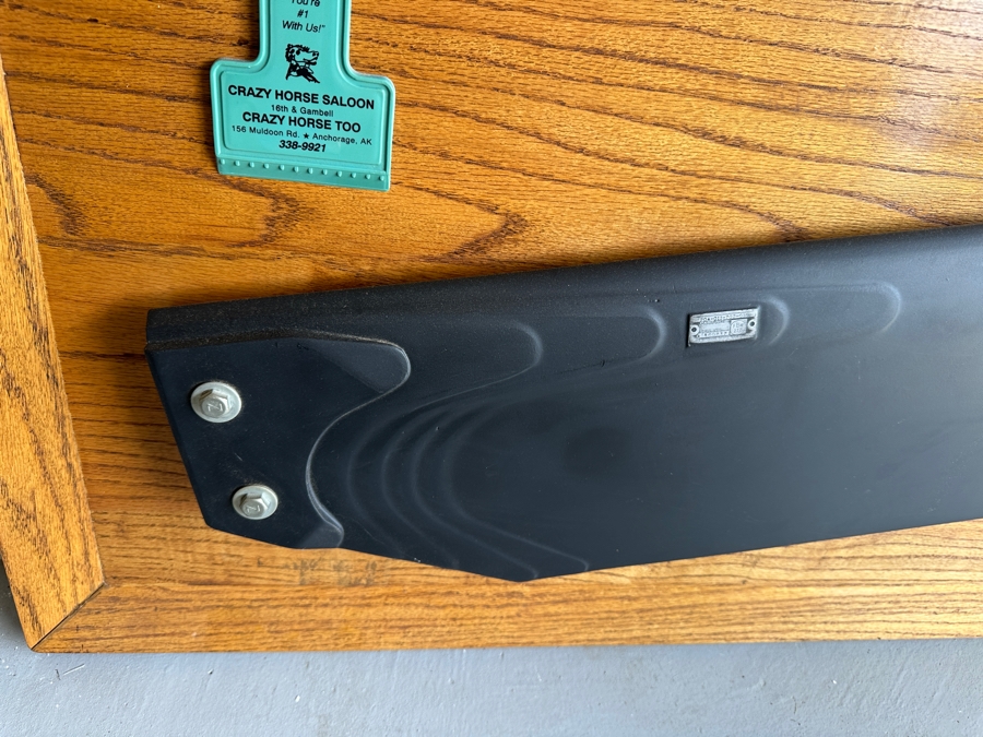 Just Added - Actual Bell Helicopter Tail Rotor Mounted On Wooden Frame 54.5 X 22 With U.S. Army Master Aviator Badge Pilot Wings And Crazy Horse Saloon Anchorage, AK Ice Scraper  [Photo 10]