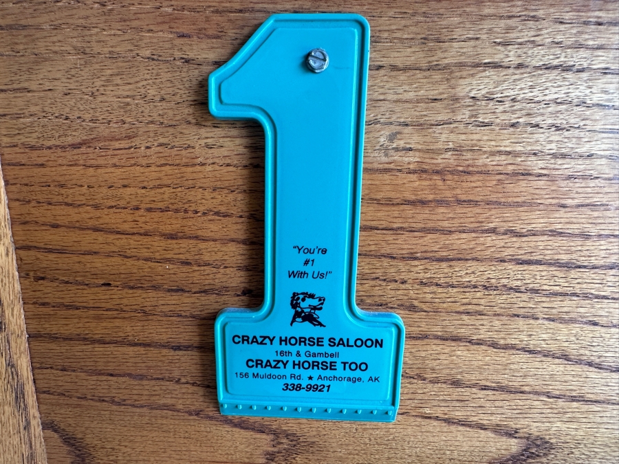 Just Added - Actual Bell Helicopter Tail Rotor Mounted On Wooden Frame 54.5 X 22 With U.S. Army Master Aviator Badge Pilot Wings And Crazy Horse Saloon Anchorage, AK Ice Scraper  [Photo 4]