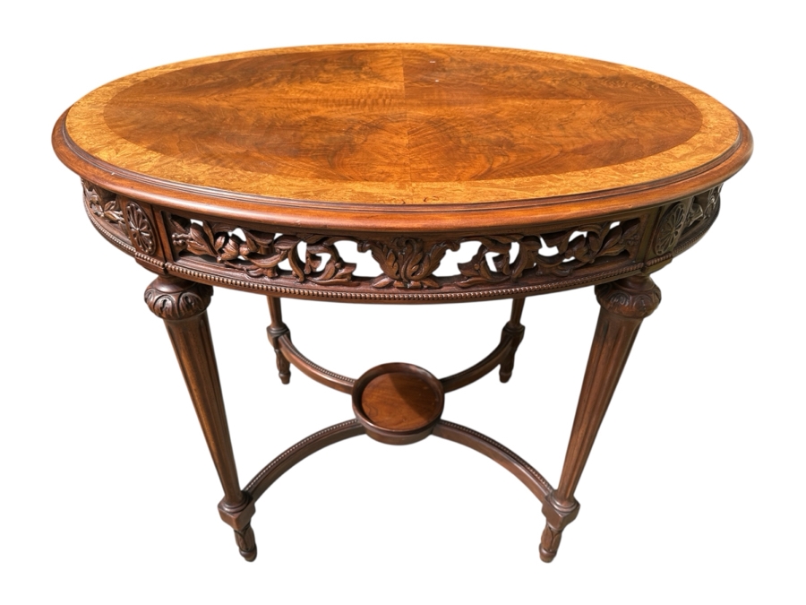 Just Added - Vintage Imperial Oval Wooden Side Table 34 X 24 X 29H