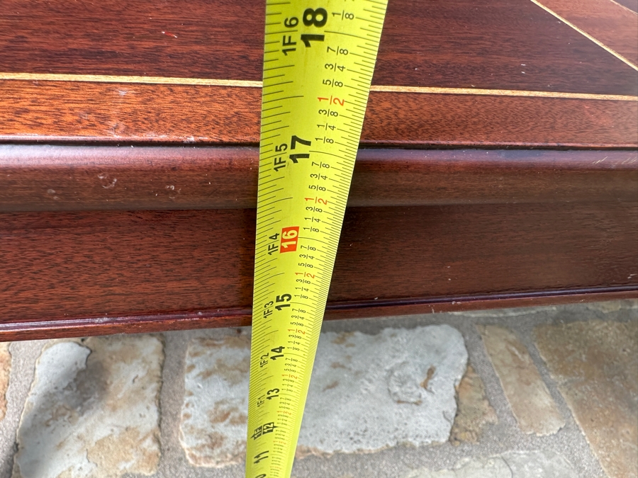 Just Added - Inlaid Wooden Drop Leaf Coffee Table 51W X 21D X 17H [Photo 8]