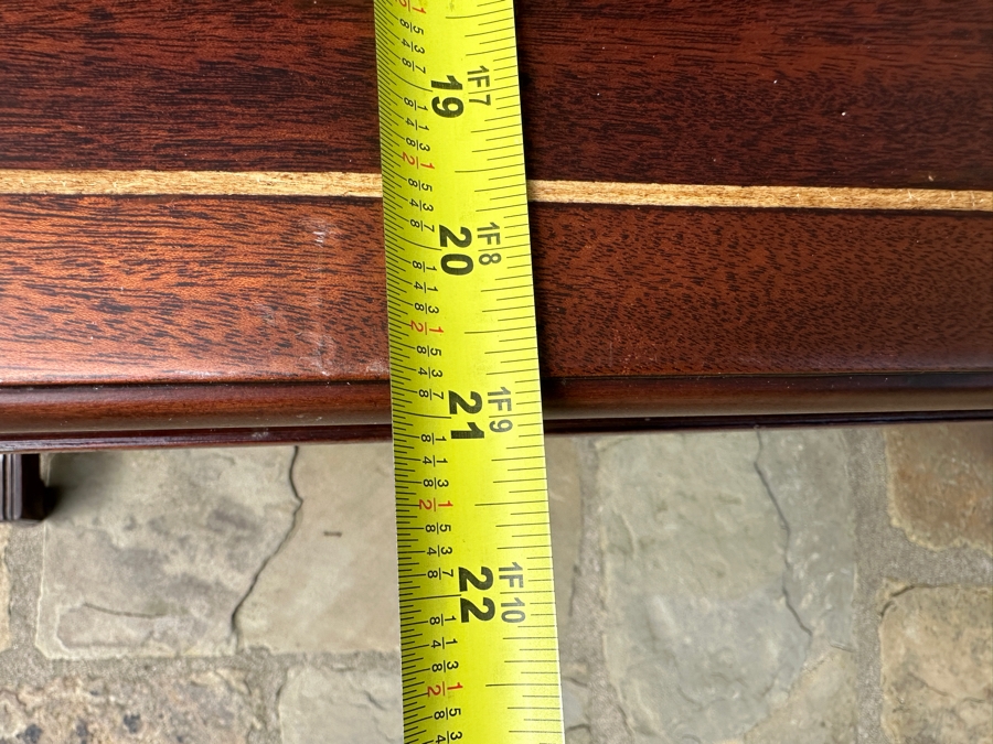 Just Added - Inlaid Wooden Drop Leaf Coffee Table 51W X 21D X 17H [Photo 7]