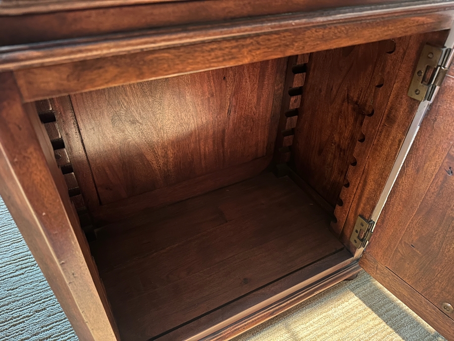 Just Added - Impressive 3-Piece Teak Leather Top Executive Partners Desk 78'W X 44'D X 30'H [Photo 8]