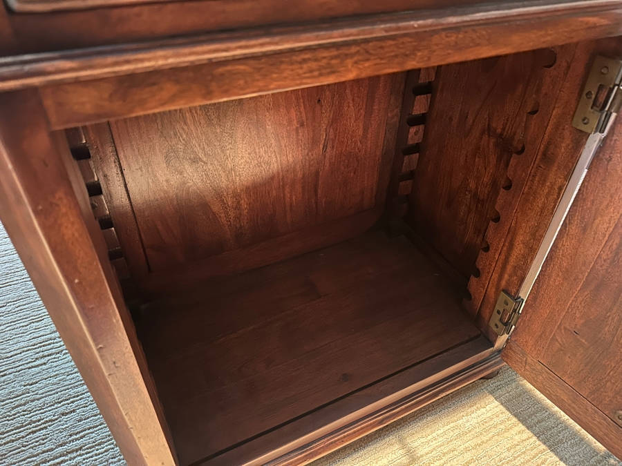 Just Added - Impressive 3-Piece Teak Leather Top Executive Partners Desk 78'W X 44'D X 30'H [Photo 7]