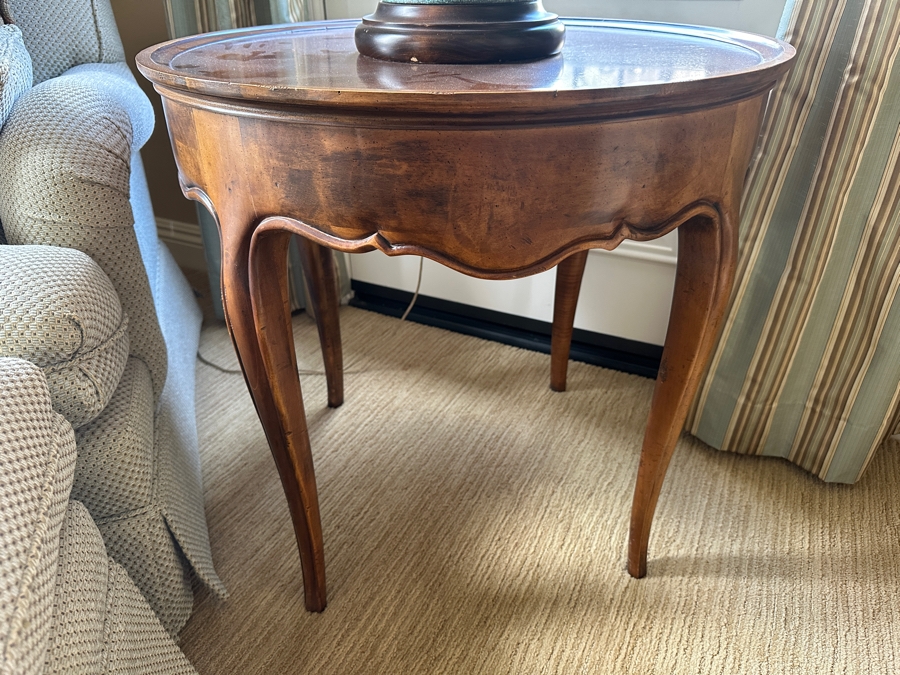 Just Added - Vintage Wellington Hall Round Wooden Side Table 25W X 23.5H [Photo 2]