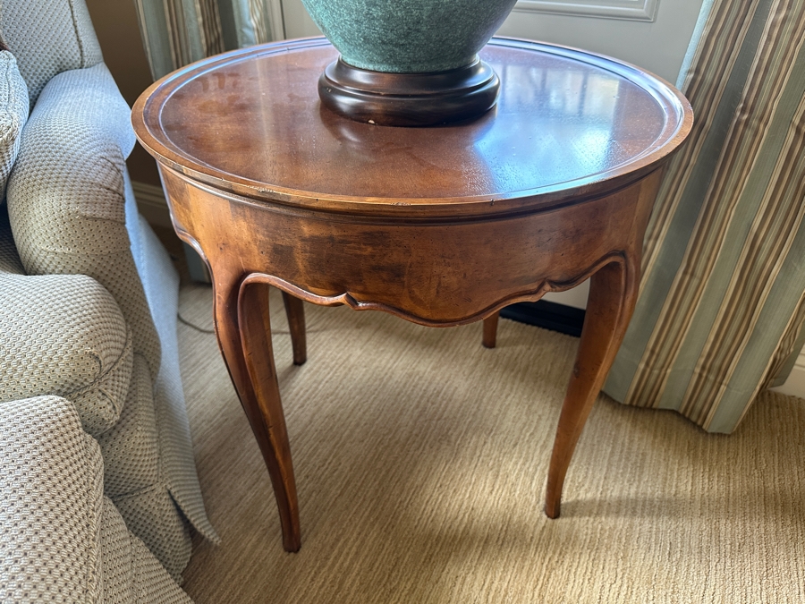 Just Added - Vintage Wellington Hall Round Wooden Side Table 25W X 23.5H