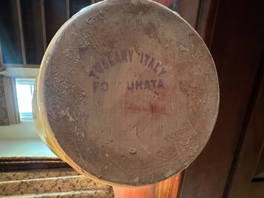 Just Added - Yellow Tuscany Italy Double Handled Glazed Pottery Vase (No Flowers) 20.5'H [Photo 3]