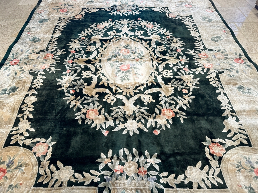 Just Added - Finely Hand Knotted Aga John Oriental Chinese Silk Blend Area Rug 95 X 120 Retails $5,500 [Photo 3]