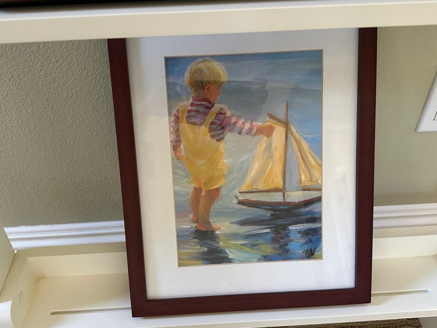 Just Added - White Picture Display Ladder 26'W X 72'H X 5'D With Five Framed Prints 12 X 15 [Photo 3]