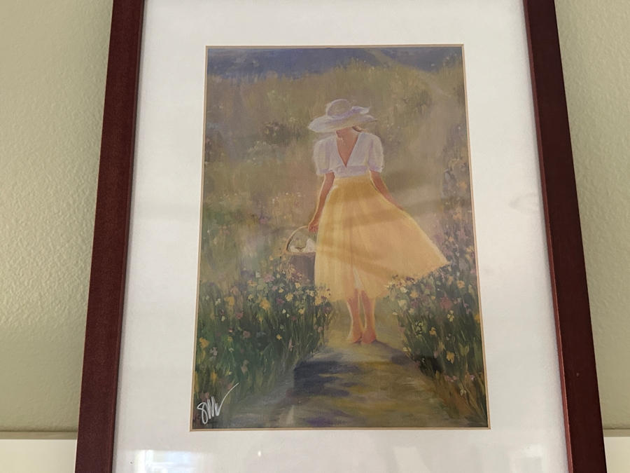 Just Added - White Picture Display Ladder 26'W X 72'H X 5'D With Five Framed Prints 12 X 15 [Photo 6]