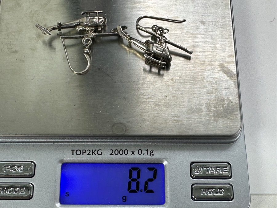 Just Added - Sterling Silver Helicopter Earrings 8.2g [Photo 4]
