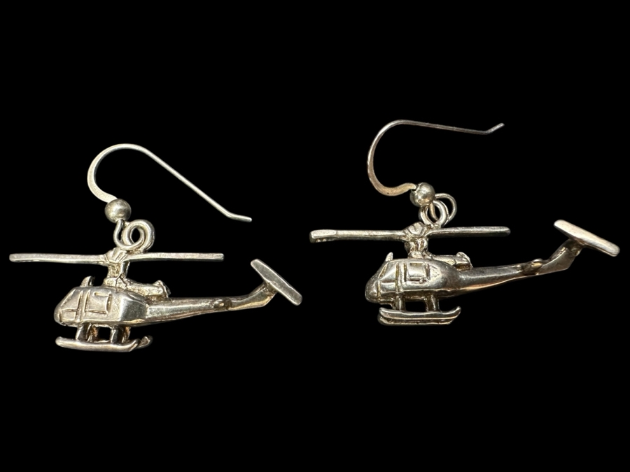 Just Added - Sterling Silver Helicopter Earrings 8.2g