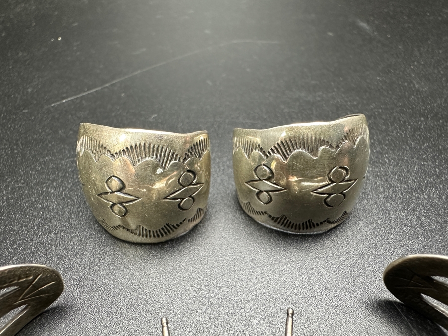 Just Added - Two Pairs Of Sterling Silver Earrings 17.2g [Photo 4]