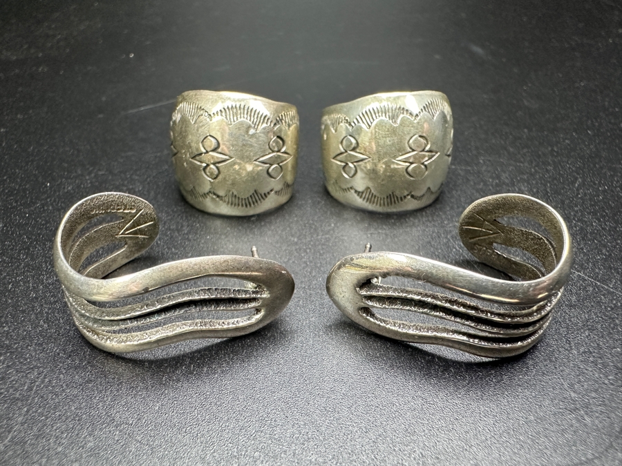 Just Added - Two Pairs Of Sterling Silver Earrings 17.2g [Photo 3]