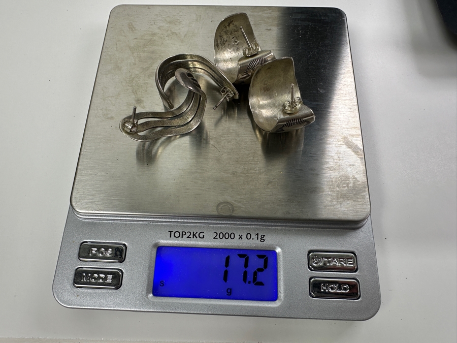 Just Added - Two Pairs Of Sterling Silver Earrings 17.2g [Photo 9]