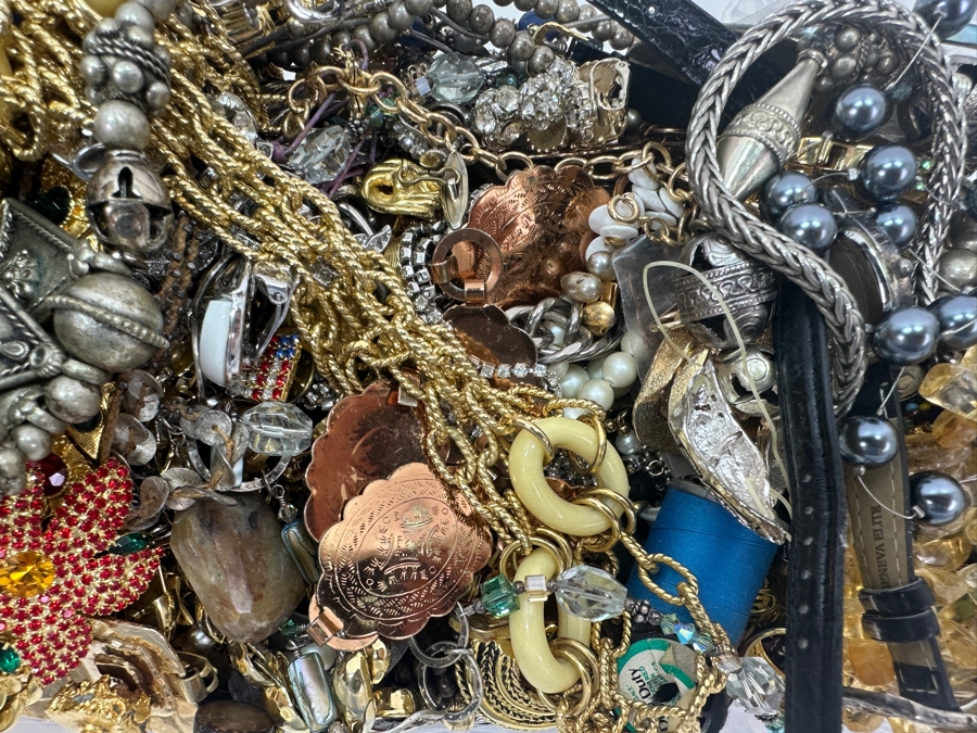 Just Added - Lot Of Costume Jewelry - Some Signed Pieces / Some Sterling Silver 11.6lbs	 [Photo 6]