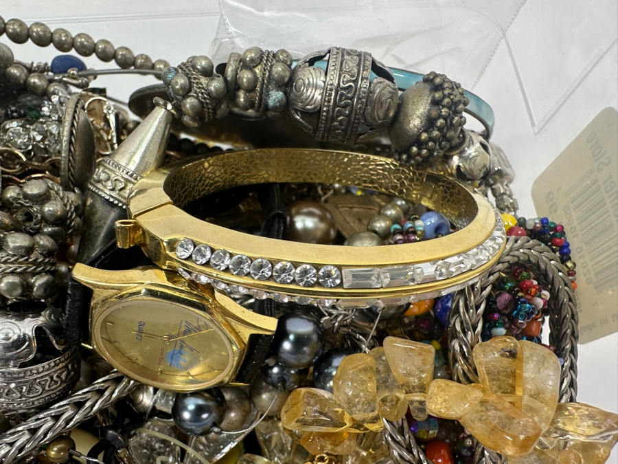 Just Added - Lot Of Costume Jewelry - Some Signed Pieces / Some Sterling Silver 11.6lbs	 [Photo 8]
