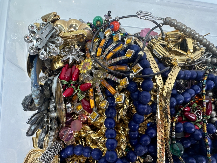 Just Added - Lot Of Costume Jewelry - Some Signed Pieces / Some Sterling Silver 11.6lbs	 [Photo 3]