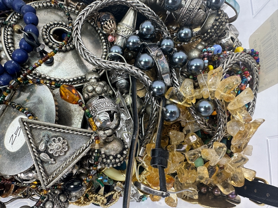 Just Added - Lot Of Costume Jewelry - Some Signed Pieces / Some Sterling Silver 11.6lbs	 [Photo 5]