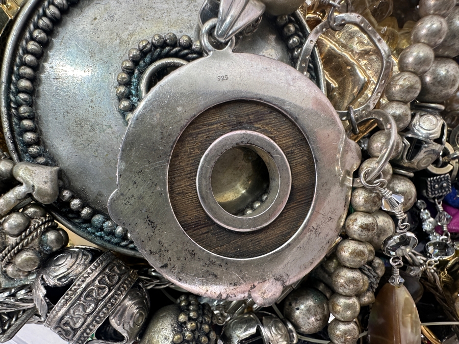 Just Added - Lot Of Costume Jewelry - Some Signed Pieces / Some Sterling Silver 11.6lbs	 [Photo 10]