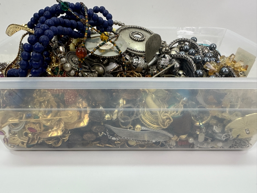 Just Added - Lot Of Costume Jewelry - Some Signed Pieces / Some Sterling Silver 11.6lbs	 [Photo 7]
